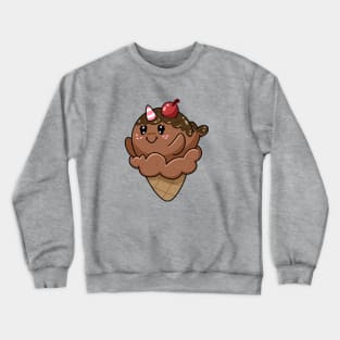 Ice Cream Narwhal: Chocolate with Toppings Crewneck Sweatshirt